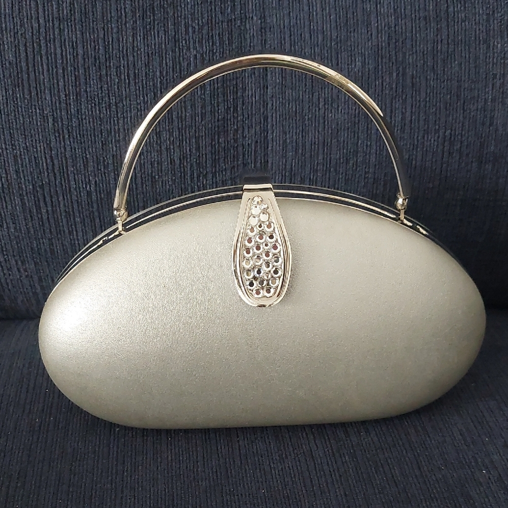 Chic Metallic Clutch with Gold Accents